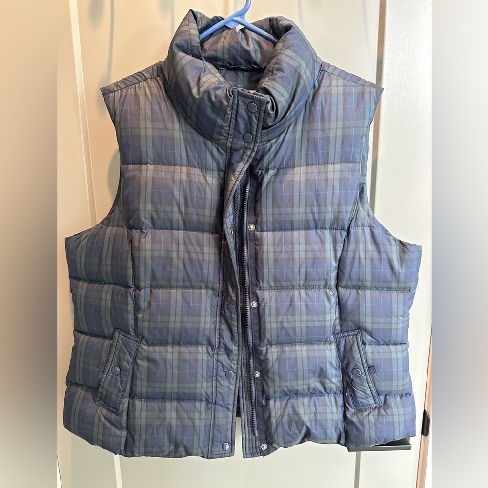 Women’s Black Watch Plaid Puffer Vest